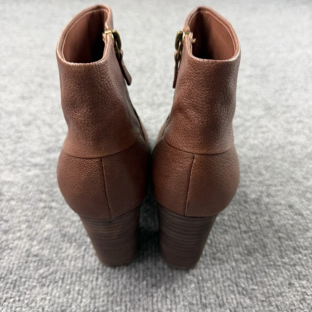 Cole Haan NikeAir Brown Leather Ankle Boots Heeled‎ Booties Womens 8B